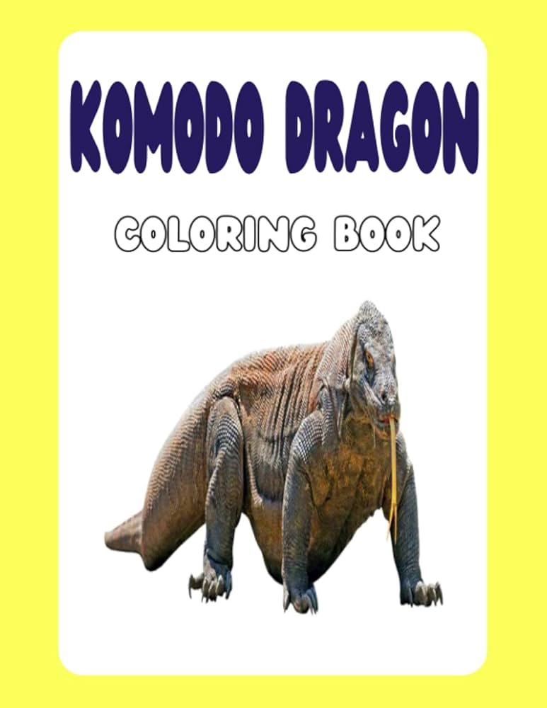 Komodo dragon coloring book coloring pages for adults and kids relaxation and stress relief high quality pages with great illustrations by color arima