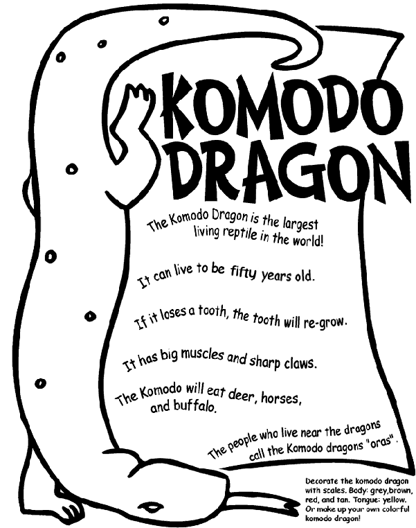 Komodo dragon coloring page