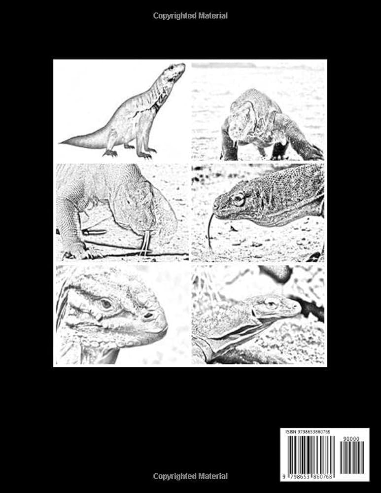 Komodo dragon coloring book for adults relaxation pictures komodo dragon sketch coloring book creativity and mindfulness by