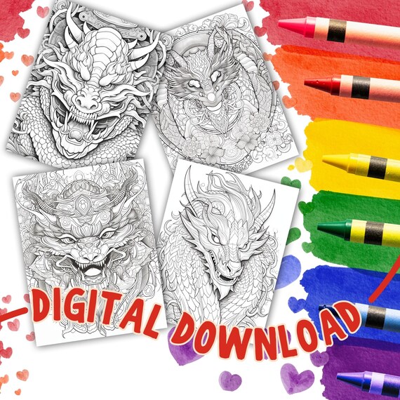 Mandala komodo dragon coloring pages adult and child pdf printable perfect relaxing creative fun games instant digital downloads