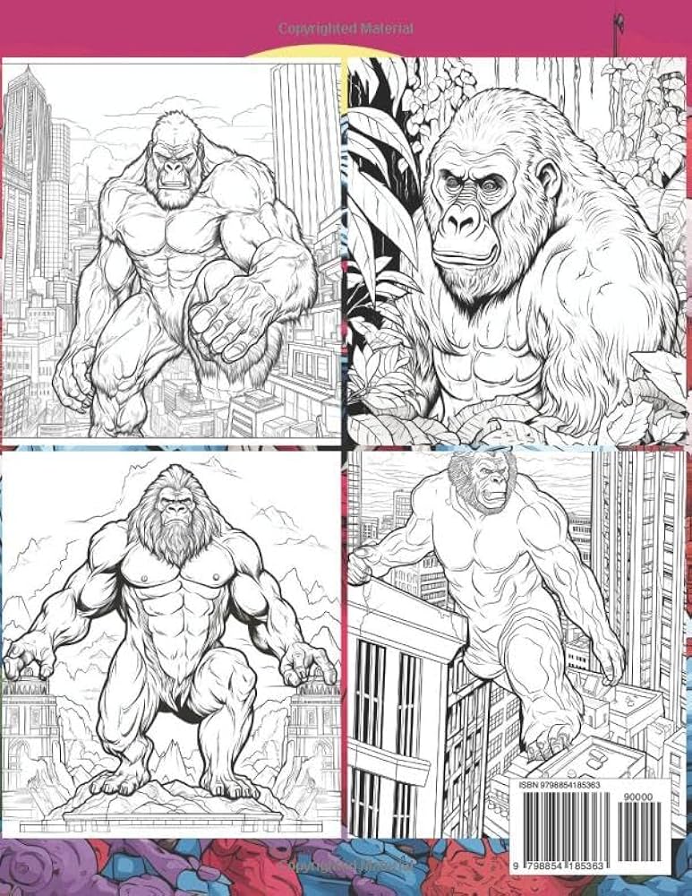 King kong coloring book for kids teens adults relaxation stress relief foster tia books