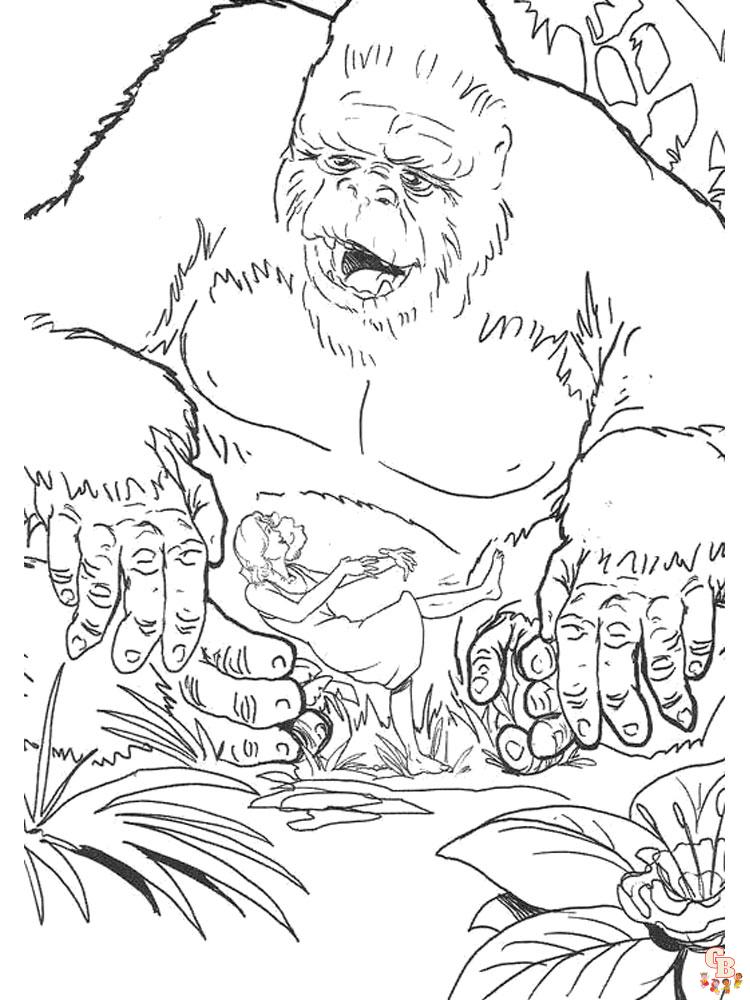 Printable king kong coloring pages free for kids and adults