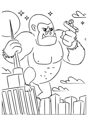 Free printable king kong coloring pages for adults and kids