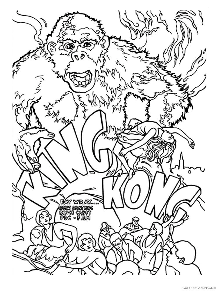 King kong coloring pages printable for free download