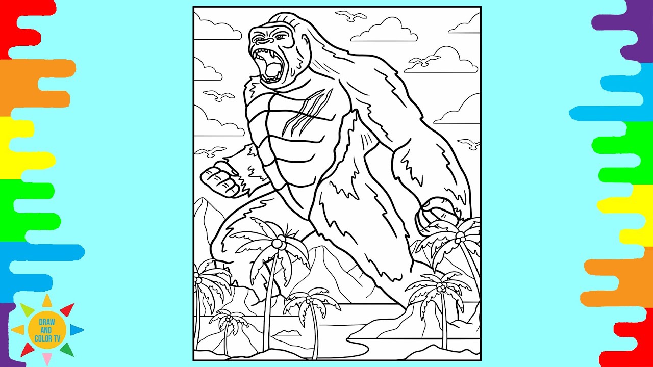 King kong coloring pages ega king kong colorring leateq