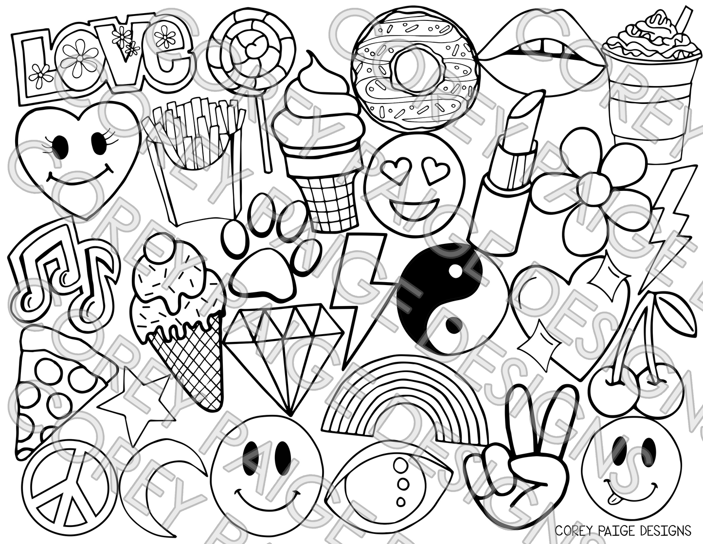 Emoji coloring sheet â