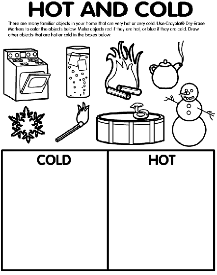 Hot and cold coloring page