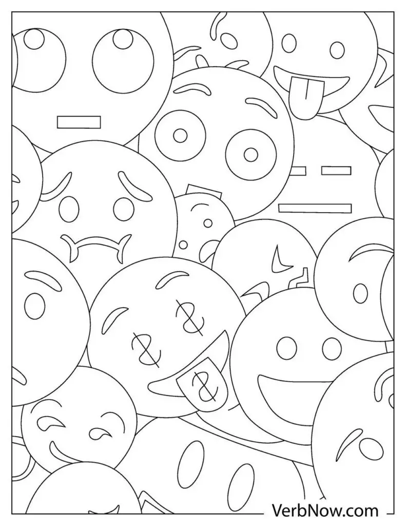 Free emoji coloring pages book for download printable pdf