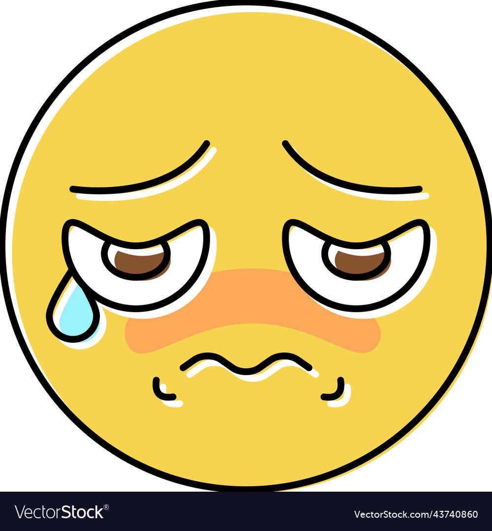 Sad emoji color icon royalty free vector image