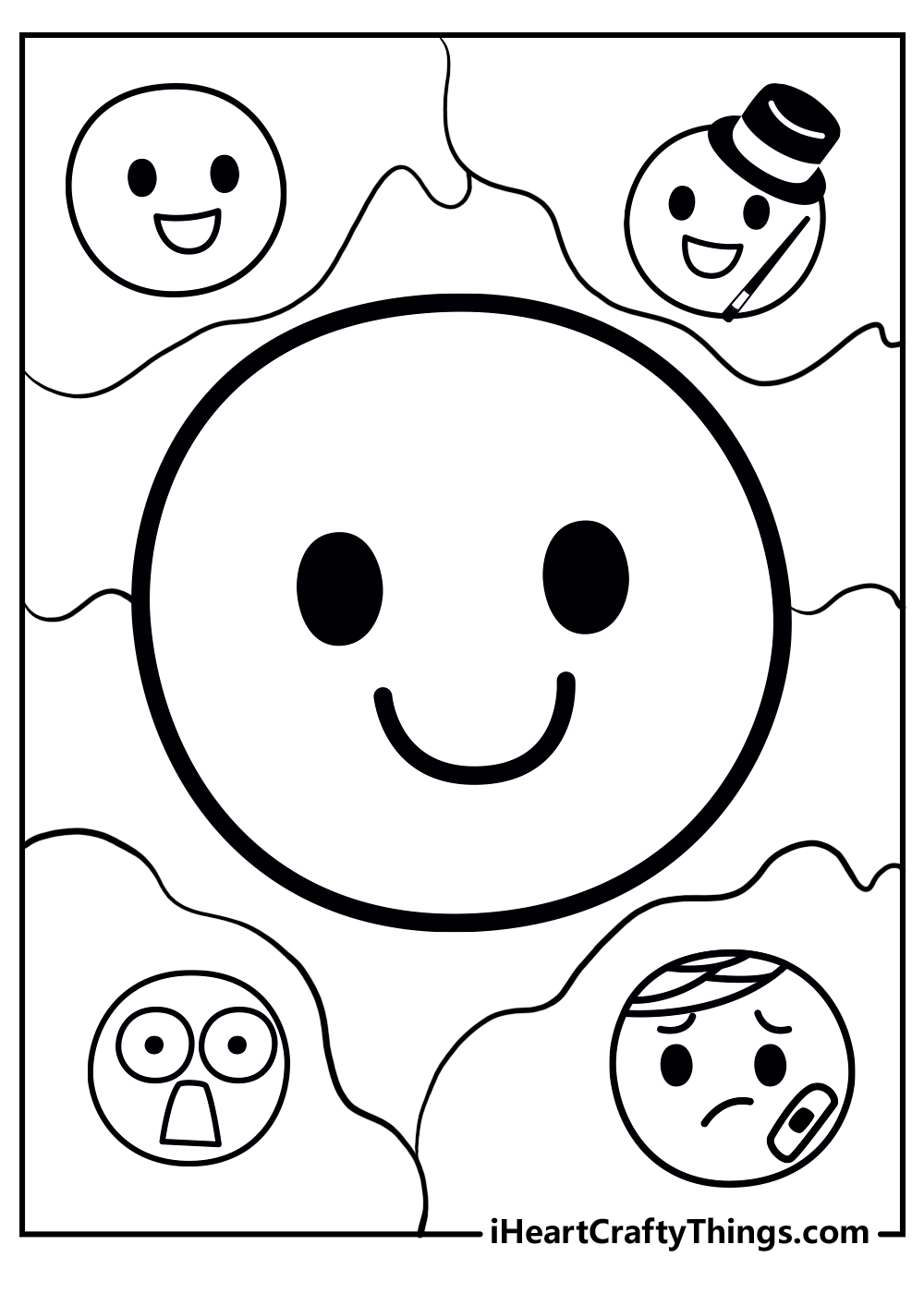 Printable emoji coloring pages updated