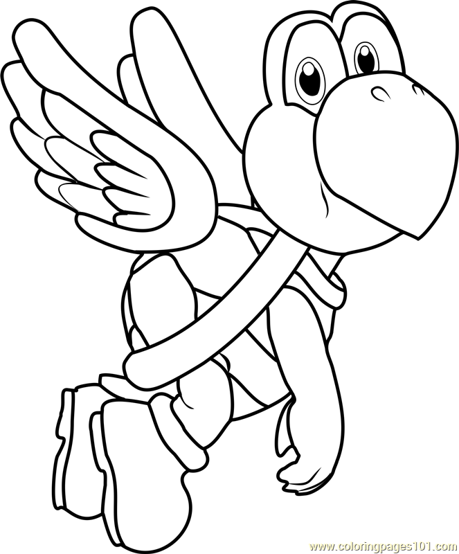 Koopa paratroopa coloring page for kids