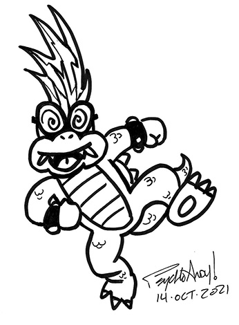 Ink drawing challenge day iggy koopa â