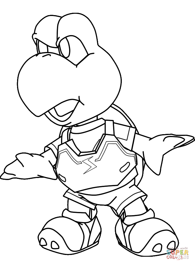 Koopa troopa turtle coloring page free printable coloring pages