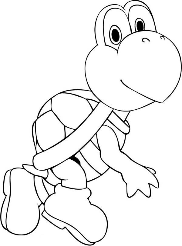 Cute turtle in mario brothers coloring page mario coloring pages coloring pages coloring pages to print