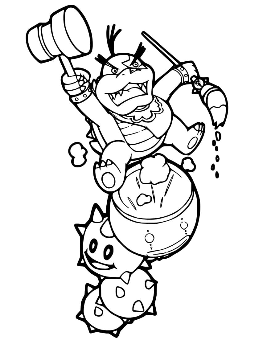 Morton koopa jr from koopalings coloring page