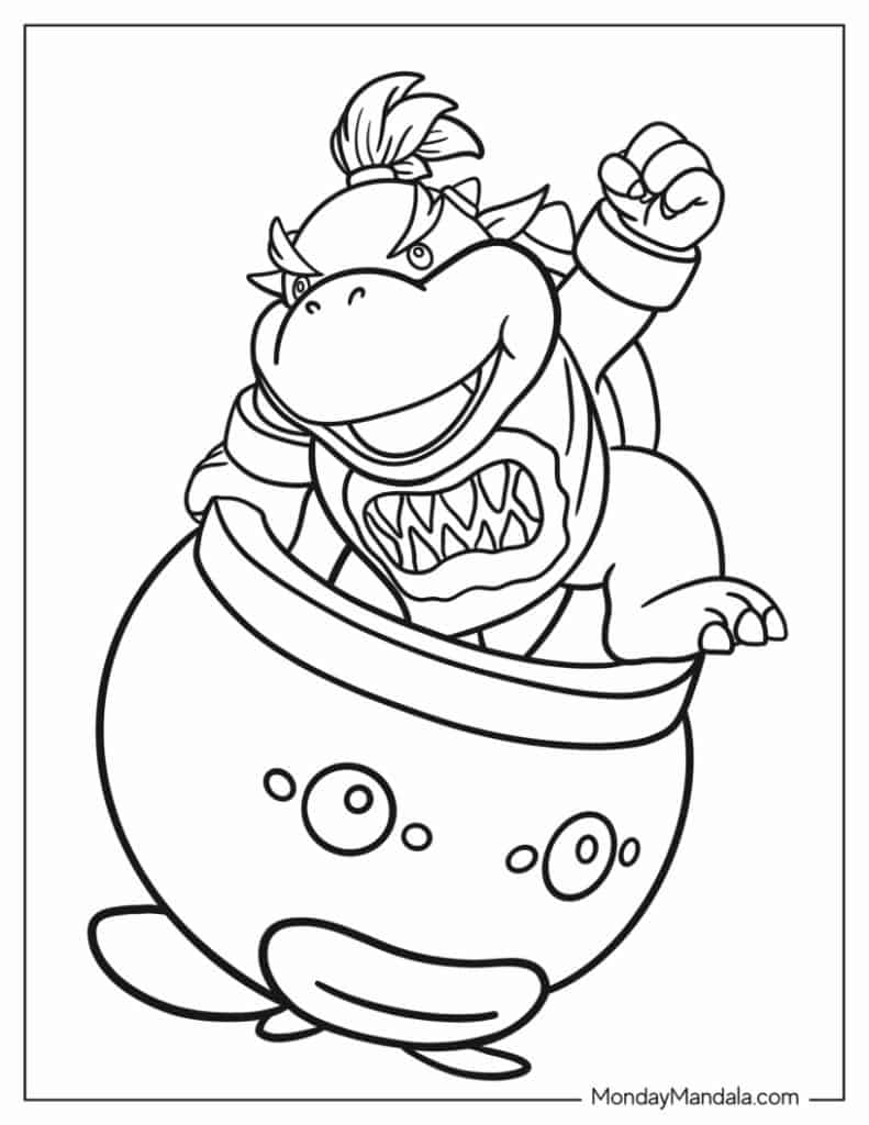 Bowser coloring pages free pdf printables