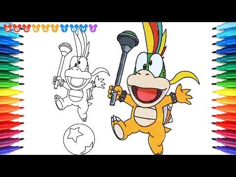 How to draw super mario bros lemmy of koopalings drawing coloring pages videos for kids