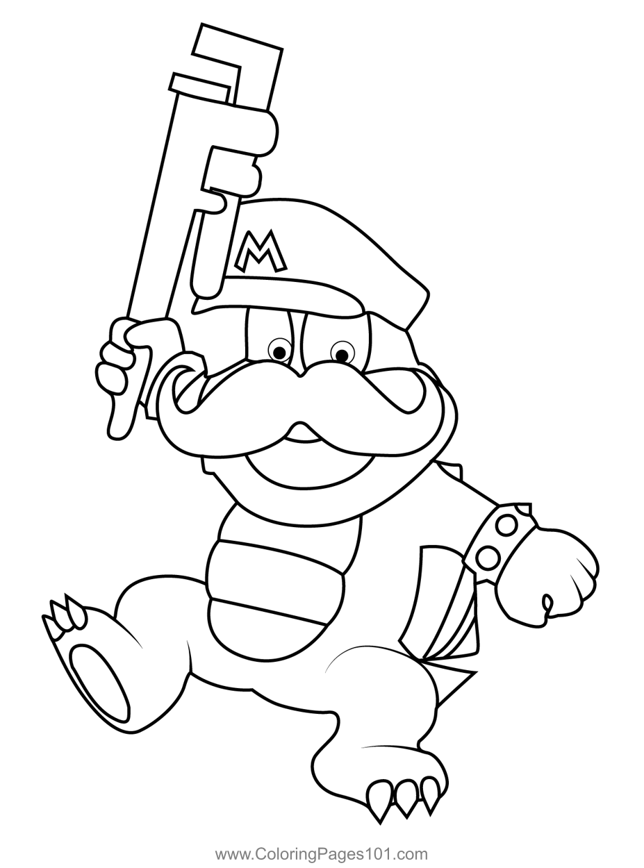 Koopario koopa koopalings coloring page for kids