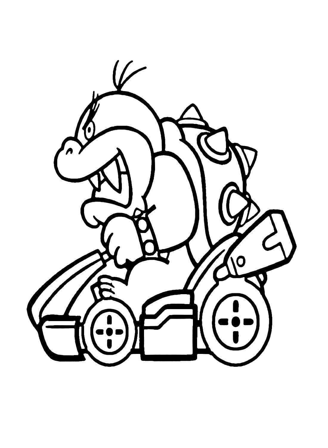 Mario kart morton koopa coloring page