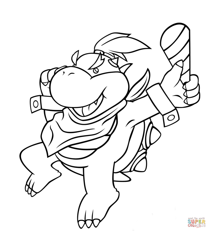 Free bowser jr coloring page free printable coloring pages