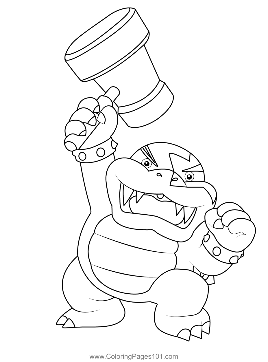 Morton koopa jr mario kart coloring page for kids