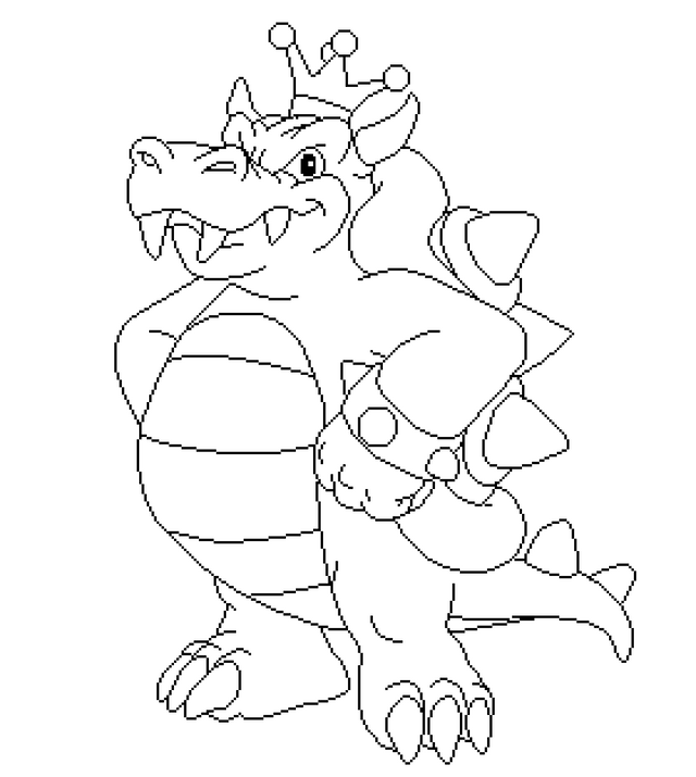 The famous king koopa pixel art rbowser