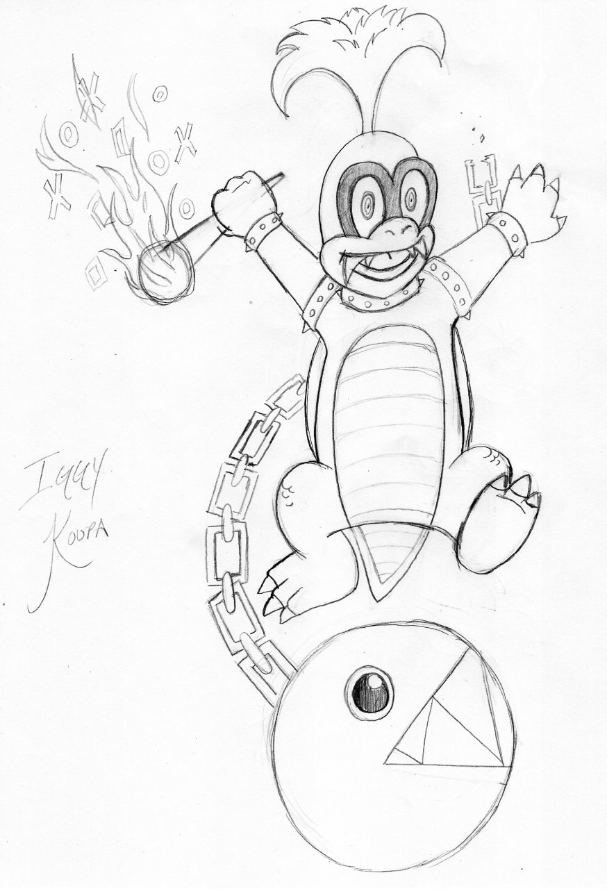 Iggy koopa sketch by cyanidecrayons