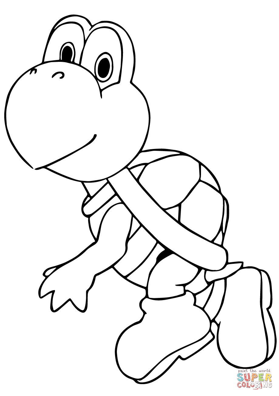 Mario kart koopa troopa super coloring mario coloring pages turtle coloring pages super mario coloring pages