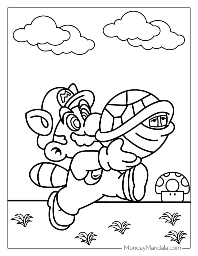 Mario coloring pages free pdf printables