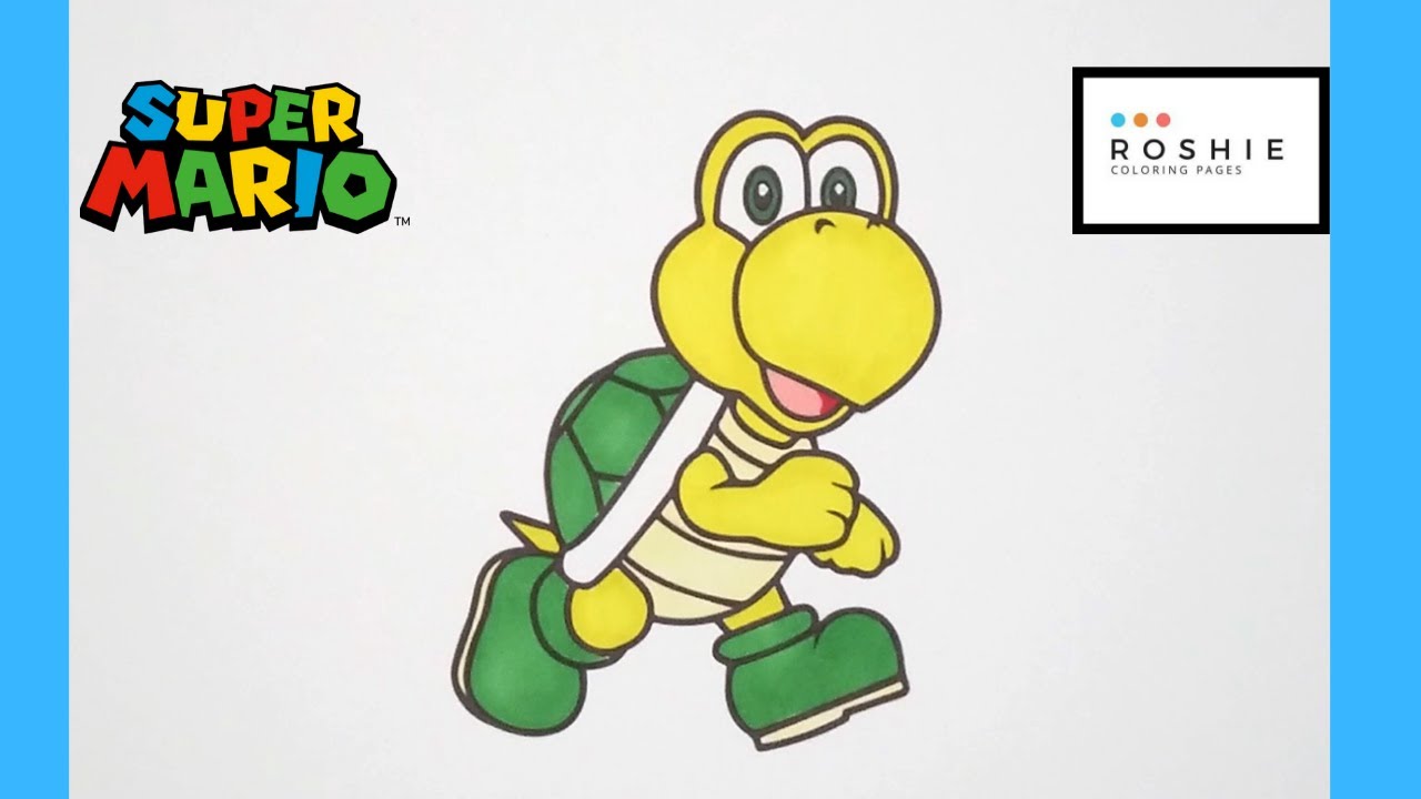 Coloring koopa troopa from super mario bros roshie coloring pages coloring videos for kids