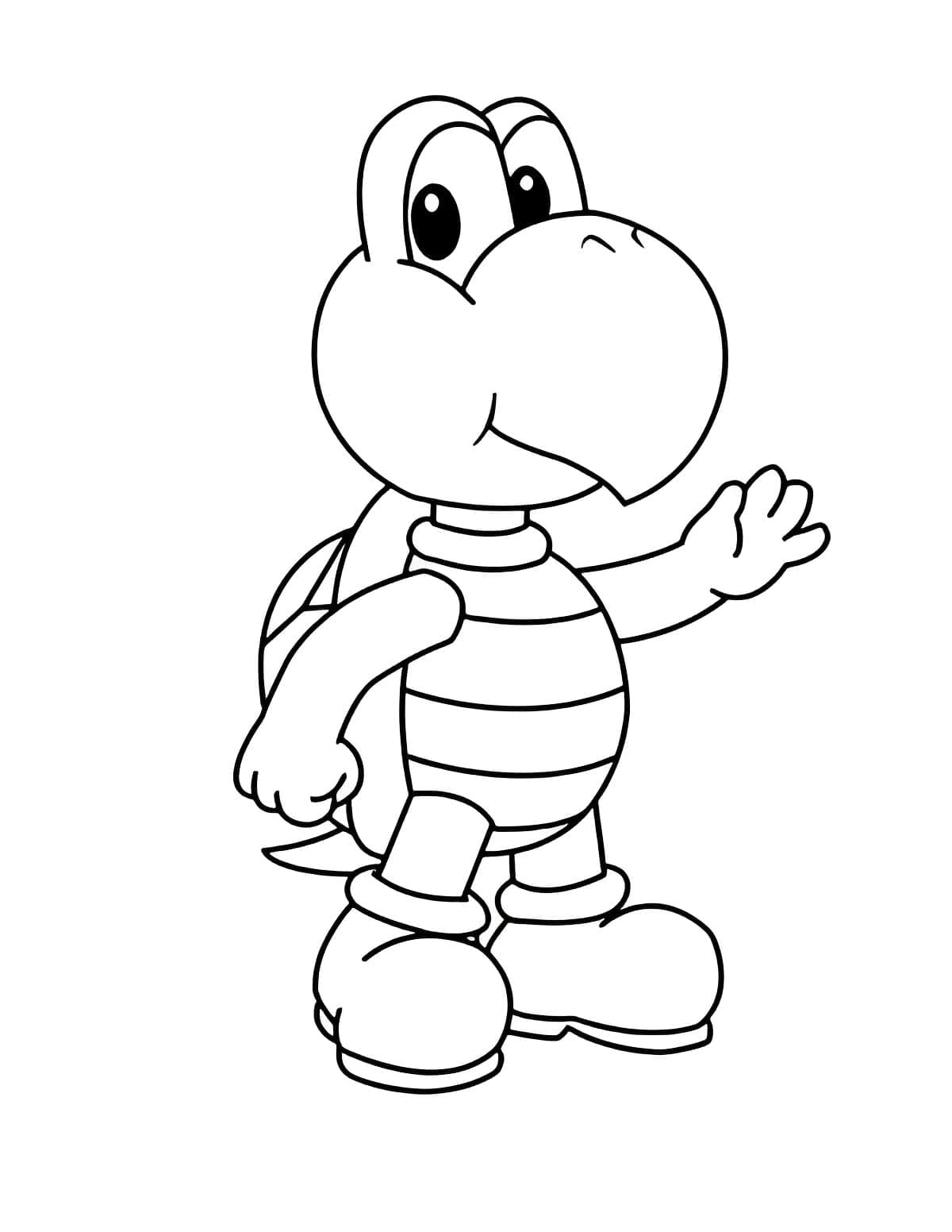 Friendly koopa troopa coloring page