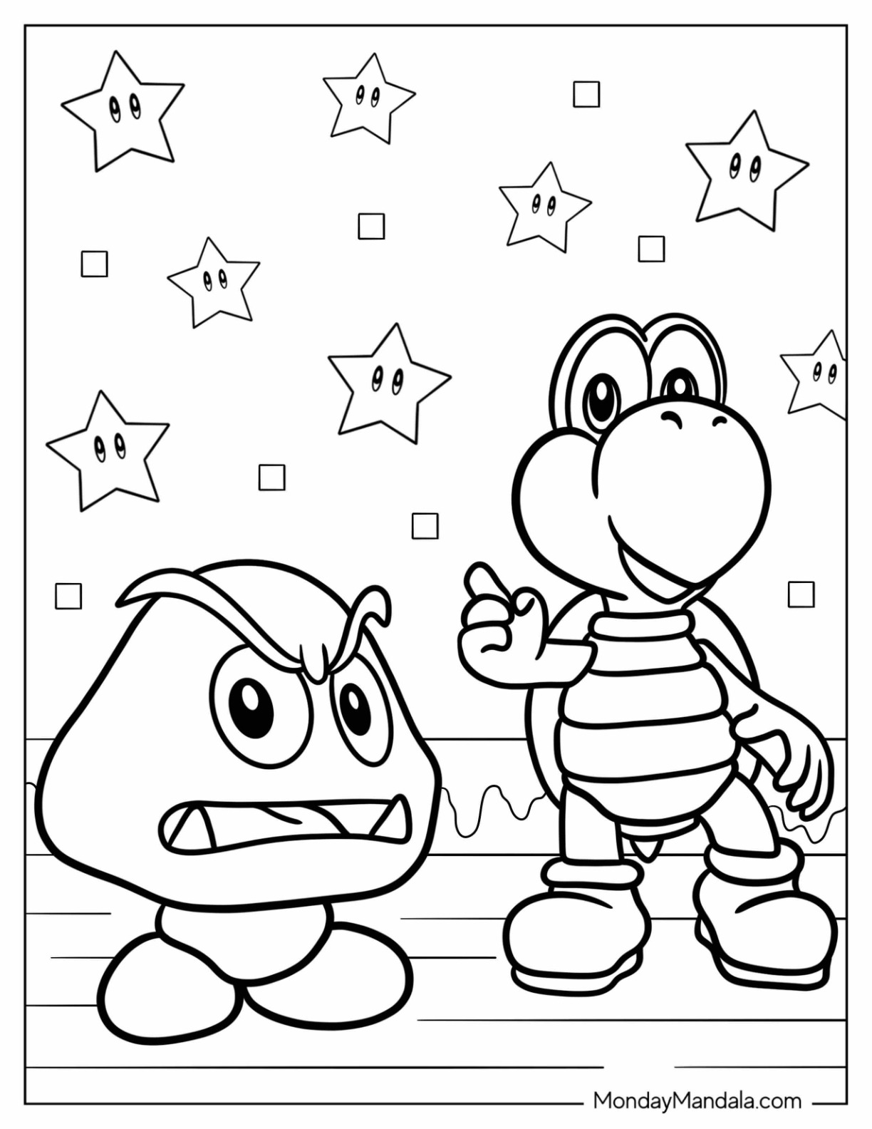 Goomba coloring pages free pdf printables