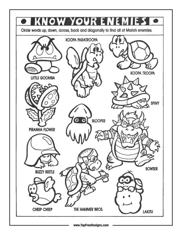 Super mario coloring page