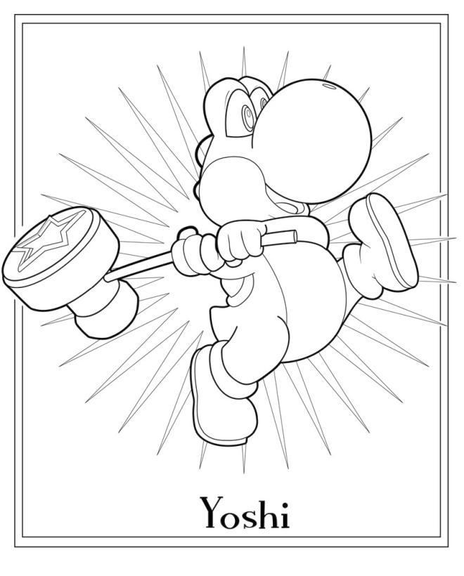 Free printable yoshi coloring pages