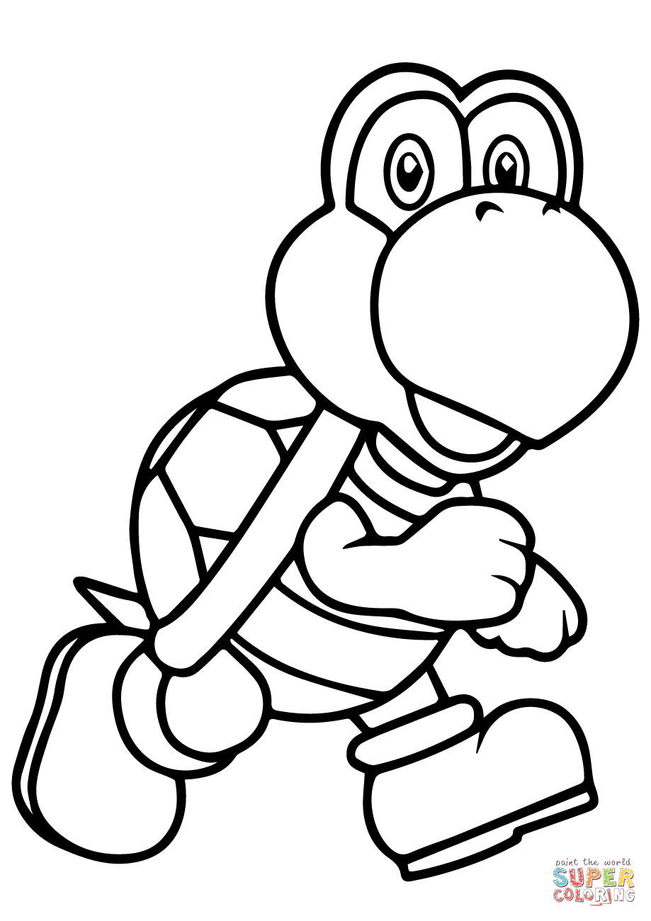 Mario bros koopa troopa coloring page free printable coloring pages