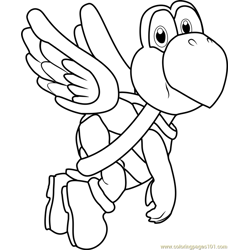 Koopa paratroopa coloring page for kids