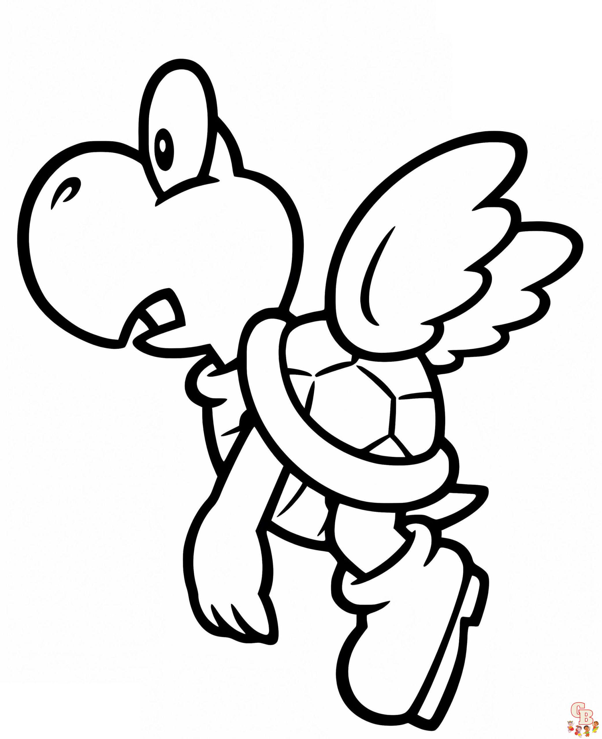 Printable koopa troopa coloring pages free for kids and adults