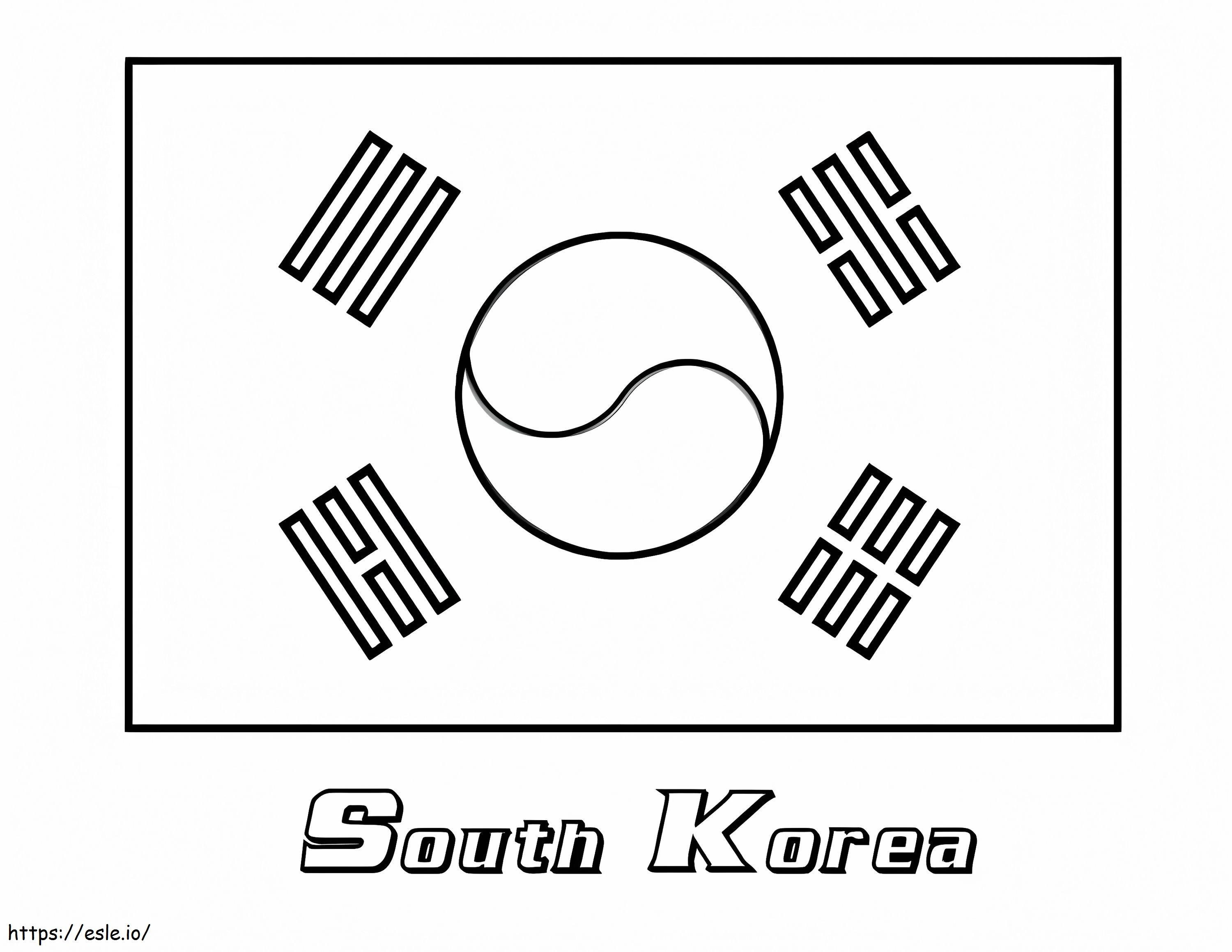 South korea flag coloring page