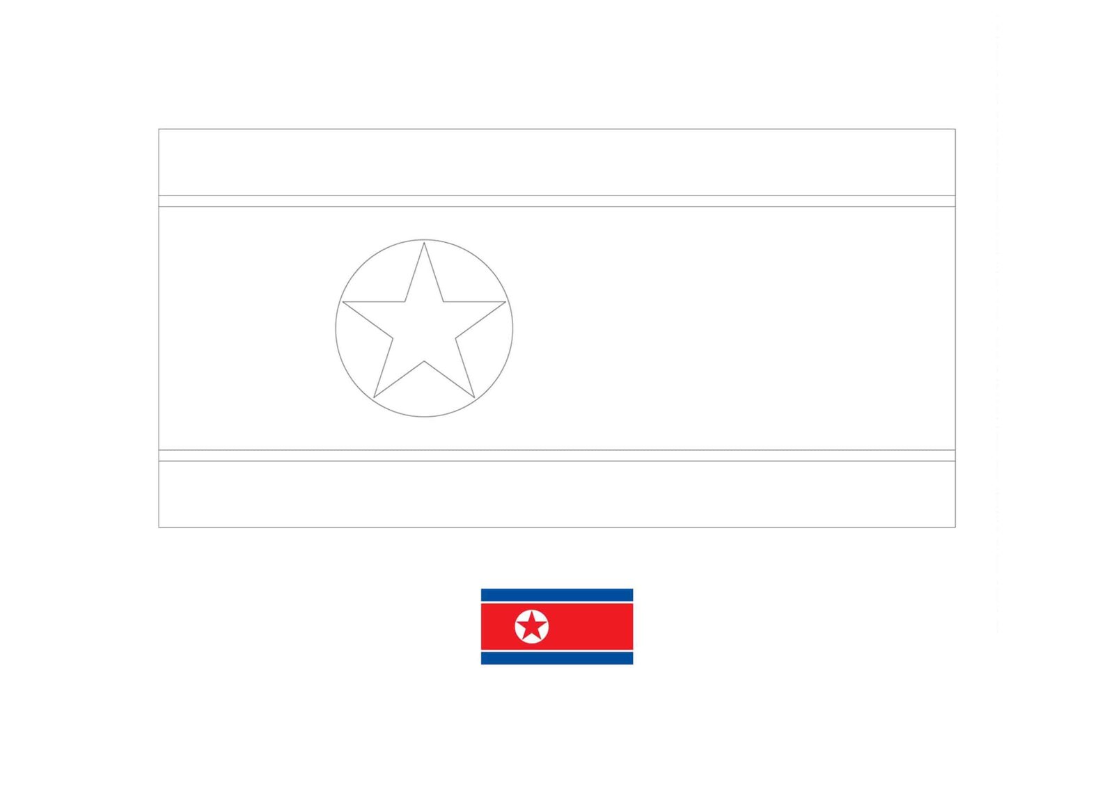 Flag of north korea coloring page