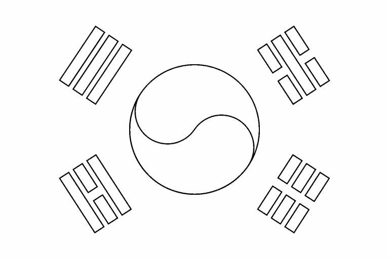 Free coloring page sep south korean flag