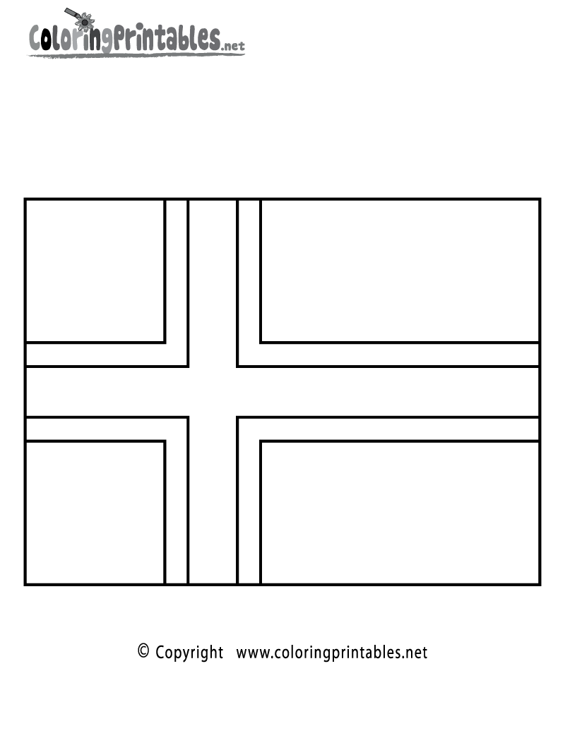 Norway flag coloring page