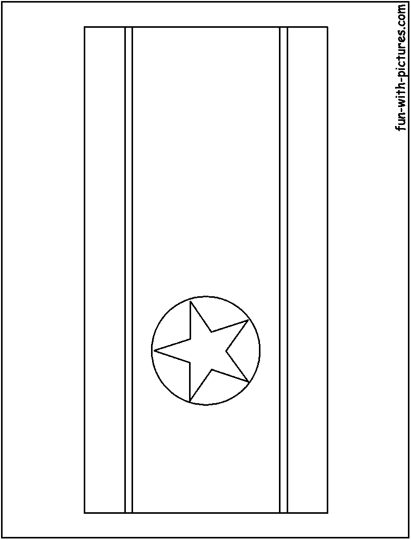 North korea flag coloring page