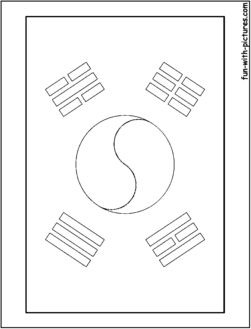 South korea flag coloring page