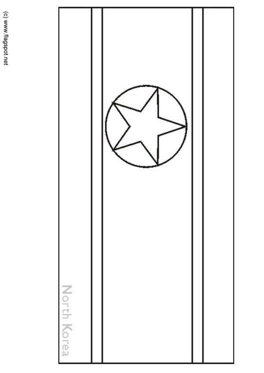 Coloring page flag north korea