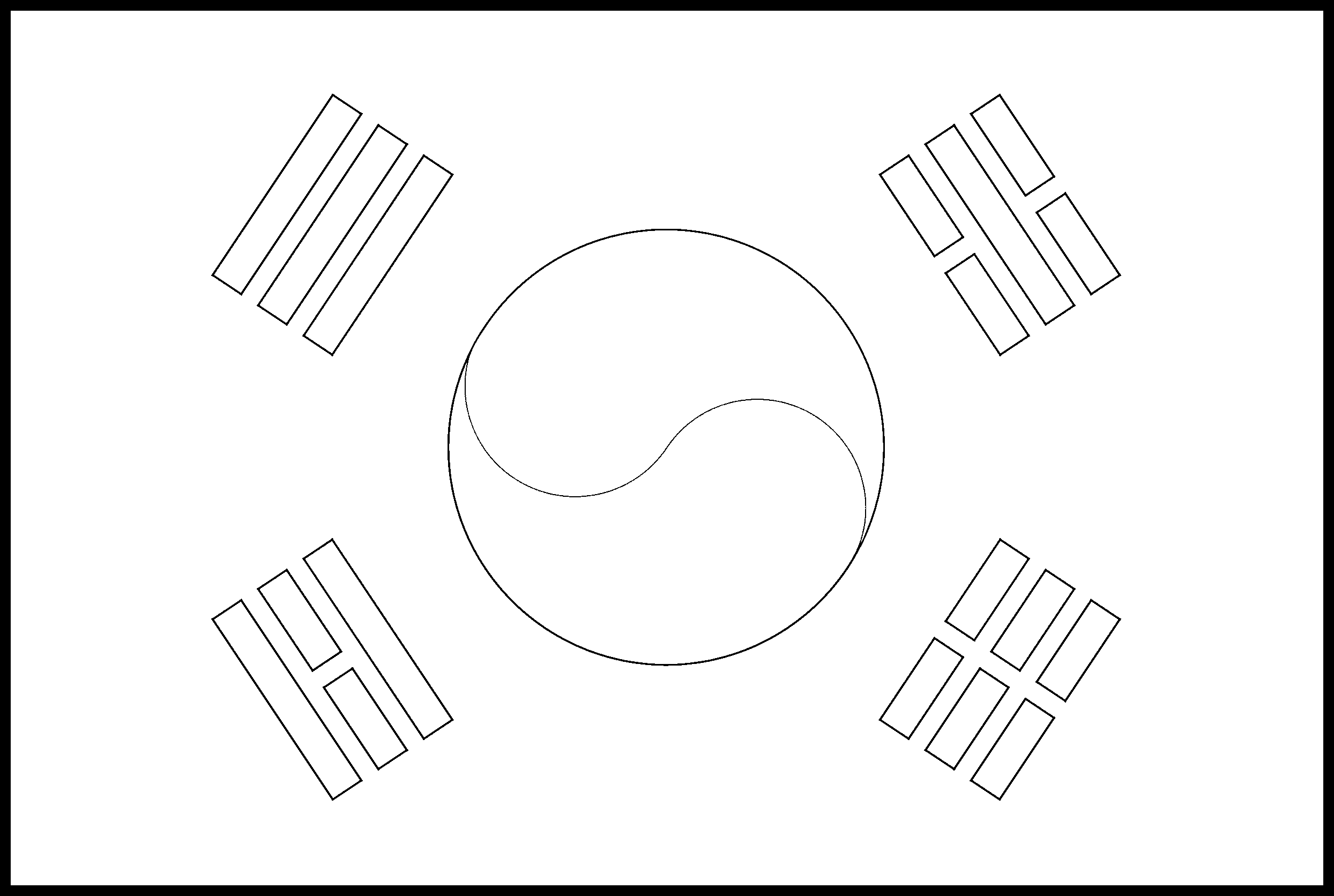 South korea flag colouring page â flags web