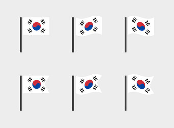 South korea circle flag vector images over