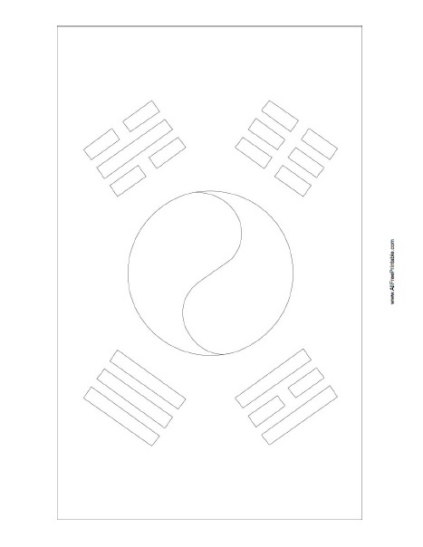 South korea flag coloring page â free printable