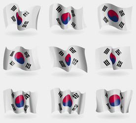 Flag of south korea set republic royalty free vector image