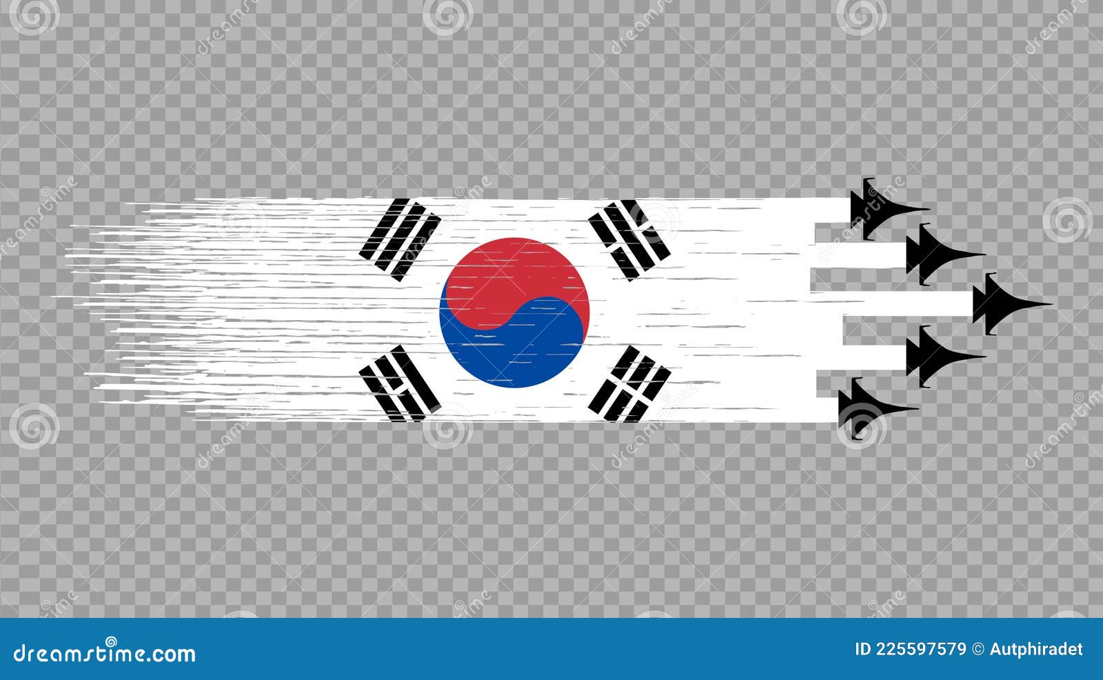 South korea flag with military fighter jets isolated on png or transparent symbols of seoul south korea template for banner stock vector