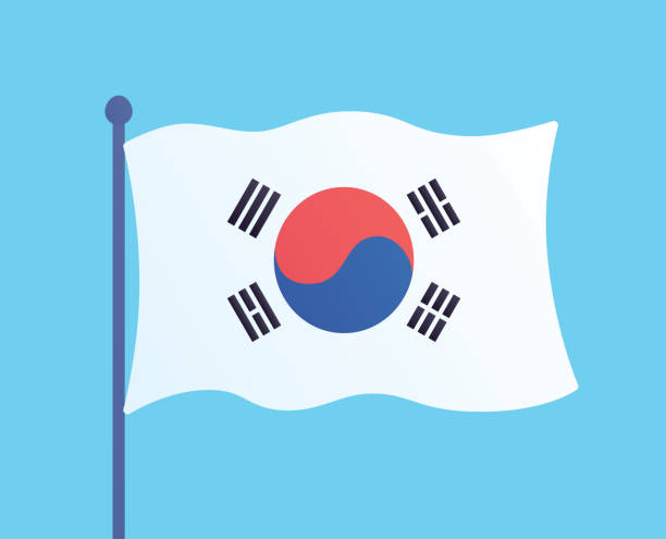 South korean flag cartoon stock illustrations royalty